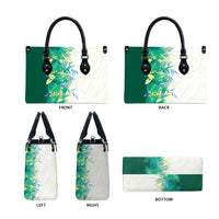 Hawaii Tropical Plant Omaomao Leather Bag Vibrant Polynesian Pattern