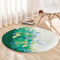 Hawaii Tropical Plant Omaomao Round Carpet Vibrant Polynesian Pattern