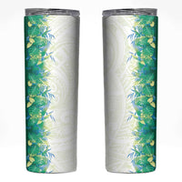 Hawaii Tropical Plant Omaomao Skinny Tumbler Vibrant Polynesian Pattern