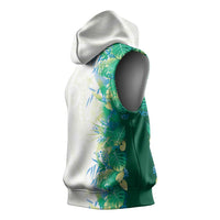Hawaii Tropical Plant Omaomao Sleeveless Hoodie Vibrant Polynesian Pattern