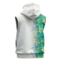 Hawaii Tropical Plant Omaomao Sleeveless Zip Hoodie Vibrant Polynesian Pattern