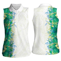 Hawaii Tropical Plant Omaomao Women Sleeveless Polo Shirt Vibrant Polynesian Pattern