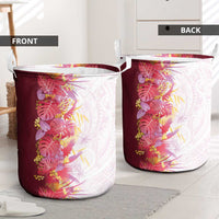 Hawaii Tropical Plant Akala Laundry Basket Vibrant Polynesian Pattern