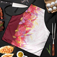 Hawaii Tropical Plant Akala Apron Vibrant Polynesian Pattern