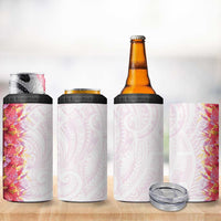 Hawaii Tropical Plant Akala 4 in 1 Can Cooler Tumbler Vibrant Polynesian Pattern