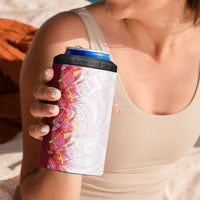 Hawaii Tropical Plant Akala 4 in 1 Can Cooler Tumbler Vibrant Polynesian Pattern