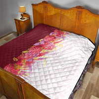 Hawaii Tropical Plant Akala Quilt Vibrant Polynesian Pattern