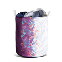 Hawaii Tropical Plant Poni Laundry Basket Vibrant Polynesian Pattern