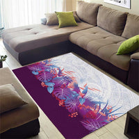 Hawaii Tropical Plant Poni Area Rug Vibrant Polynesian Pattern