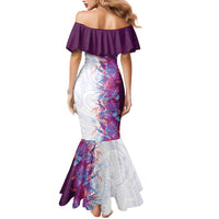 Hawaii Tropical Plant Poni Family Matching Mermaid Dress and Hawaiian Shirt Vibrant Polynesian Pattern