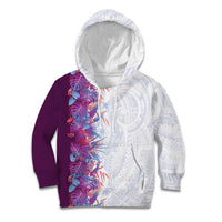 Hawaii Tropical Plant Poni Kid Hoodie Vibrant Polynesian Pattern