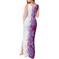 Hawaii Tropical Plant Poni Tank Maxi Dress Vibrant Polynesian Pattern