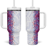 Hawaii Tropical Plant Poni Tumbler With Handle Vibrant Polynesian Pattern