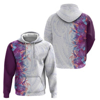 Hawaii Tropical Plant Poni Zip Hoodie Vibrant Polynesian Pattern