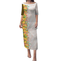 Hawaii Tropical Plant Lenalena Family Matching Puletasi and Hawaiian Shirt Vibrant Polynesian Pattern