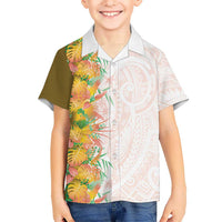 Hawaii Tropical Plant Lenalena Family Matching Tank Maxi Dress and Hawaiian Shirt Vibrant Polynesian Pattern