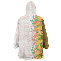Hawaii Tropical Plant Lenalena Wearable Blanket Hoodie Vibrant Polynesian Pattern