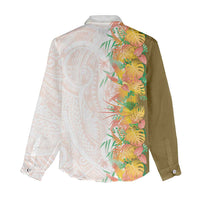 Hawaii Tropical Plant Lenalena Women Casual Shirt Vibrant Polynesian Pattern