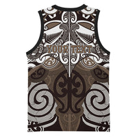 Personalised Maori Kati Mamoe Basketball Jersey Silver Fern Kowhaiwhai Art