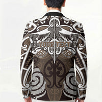 Personalised Maori Kati Mamoe Blazer Silver Fern Kowhaiwhai Art