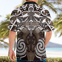 Personalised Maori Kati Mamoe Hawaiian Shirt Silver Fern Kowhaiwhai Art