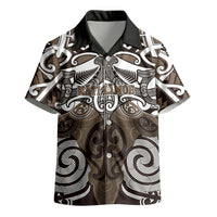 Personalised Maori Kati Mamoe Kid Hawaiian Shirt Silver Fern Kowhaiwhai Art