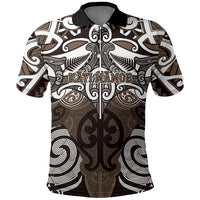 Personalised Maori Kati Mamoe Polo Shirt Silver Fern Kowhaiwhai Art