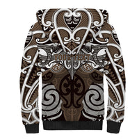 Personalised Maori Kati Mamoe Sherpa Hoodie Silver Fern Kowhaiwhai Art
