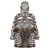 Personalised Maori Kati Mamoe Wearable Blanket Hoodie Silver Fern Kowhaiwhai Art