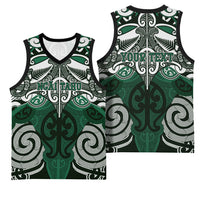 Personalised Maori Ngai Tahu Basketball Jersey Silver Fern Kowhaiwhai Art
