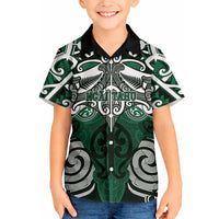 Personalised Maori Ngai Tahu Hawaiian Shirt Silver Fern Kowhaiwhai Art