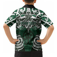 Personalised Maori Ngai Tahu Hawaiian Shirt Silver Fern Kowhaiwhai Art
