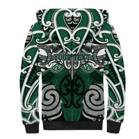 Personalised Maori Ngai Tahu Sherpa Hoodie Silver Fern Kowhaiwhai Art