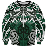 Personalised Maori Ngai Tahu Sweatshirt Silver Fern Kowhaiwhai Art