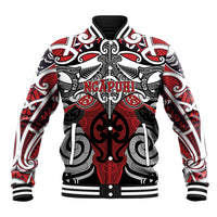 Personalised Maori Ngapuhi Baseball Jacket Silver Fern Kowhaiwhai Art