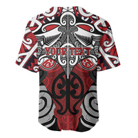 Personalised Maori Ngapuhi Baseball Jersey Silver Fern Kowhaiwhai Art
