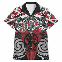 Personalised Maori Ngapuhi Hawaiian Shirt Silver Fern Kowhaiwhai Art
