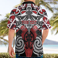 Personalised Maori Ngapuhi Hawaiian Shirt Silver Fern Kowhaiwhai Art