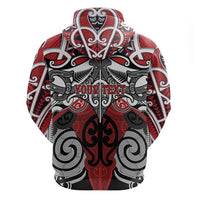 Personalised Maori Ngapuhi Hoodie Silver Fern Kowhaiwhai Art