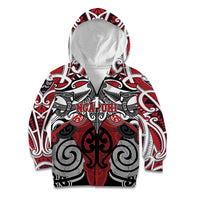 Personalised Maori Ngapuhi Kid Hoodie Silver Fern Kowhaiwhai Art