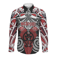 Personalised Maori Ngapuhi Long Sleeve Button Shirt Silver Fern Kowhaiwhai Art