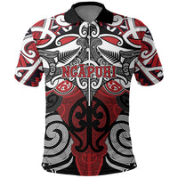 Personalised Maori Ngapuhi Polo Shirt Silver Fern Kowhaiwhai Art
