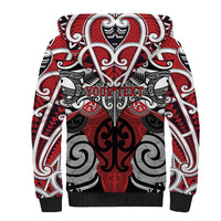 Personalised Maori Ngapuhi Sherpa Hoodie Silver Fern Kowhaiwhai Art