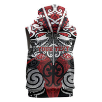 Personalised Maori Ngapuhi Sleeveless Hoodie Silver Fern Kowhaiwhai Art
