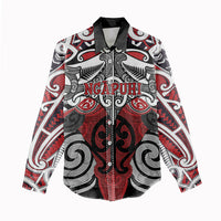Personalised Maori Ngapuhi Women Casual Shirt Silver Fern Kowhaiwhai Art