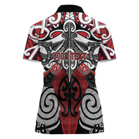 Personalised Maori Ngapuhi Women Polo Shirt Silver Fern Kowhaiwhai Art