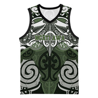 Personalised Maori Ngati Awa Basketball Jersey Silver Fern Kowhaiwhai Art