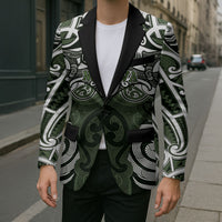 Personalised Maori Ngati Awa Blazer Silver Fern Kowhaiwhai Art