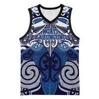 Personalised Maori Ngati Kahungunu Basketball Jersey Silver Fern Kowhaiwhai Art