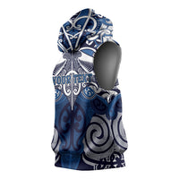 Personalised Maori Ngati Kahungunu Sleeveless Hoodie Silver Fern Kowhaiwhai Art